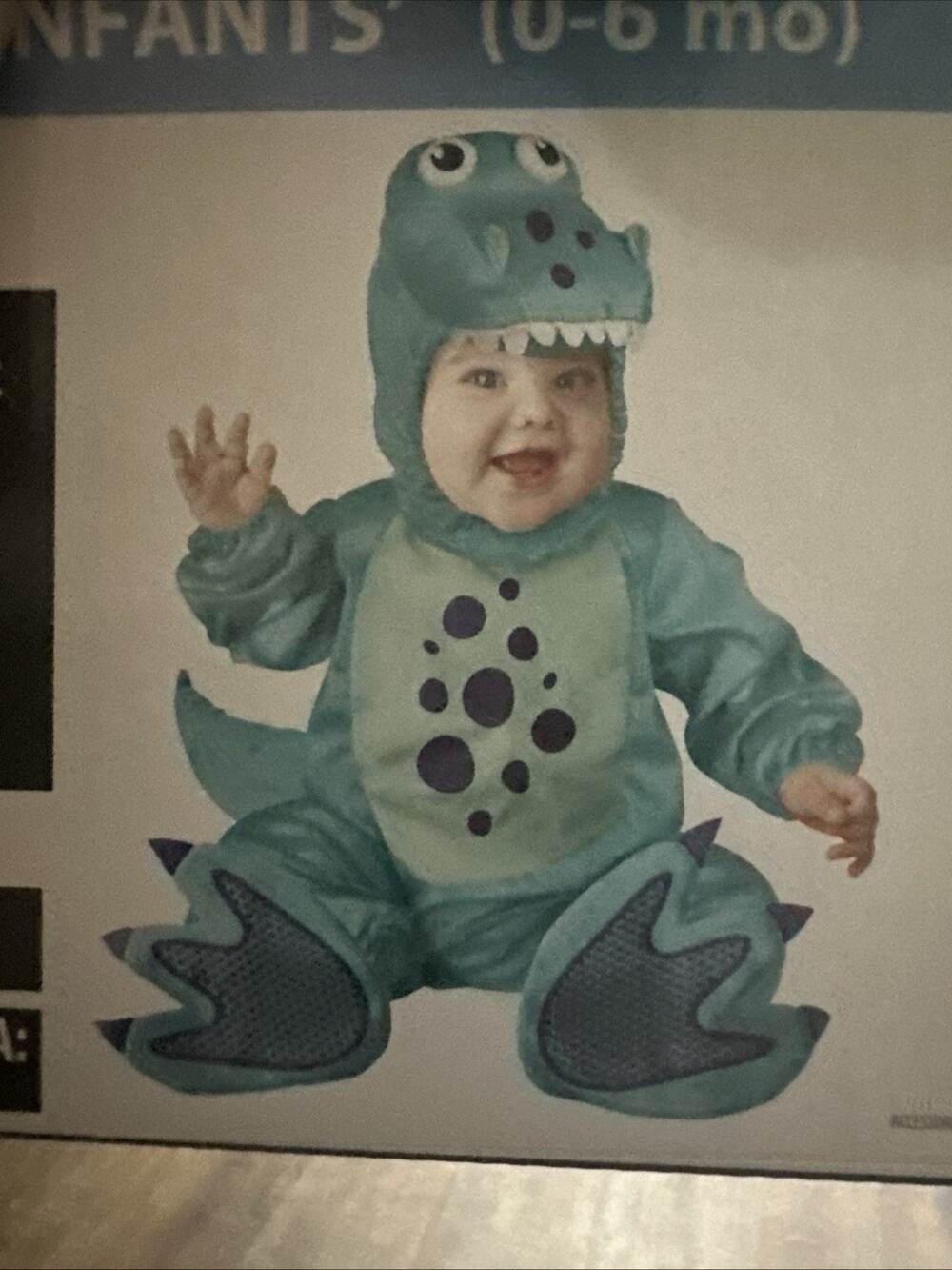 Baby T-Rex Costume Infant 0-6 Months Blue